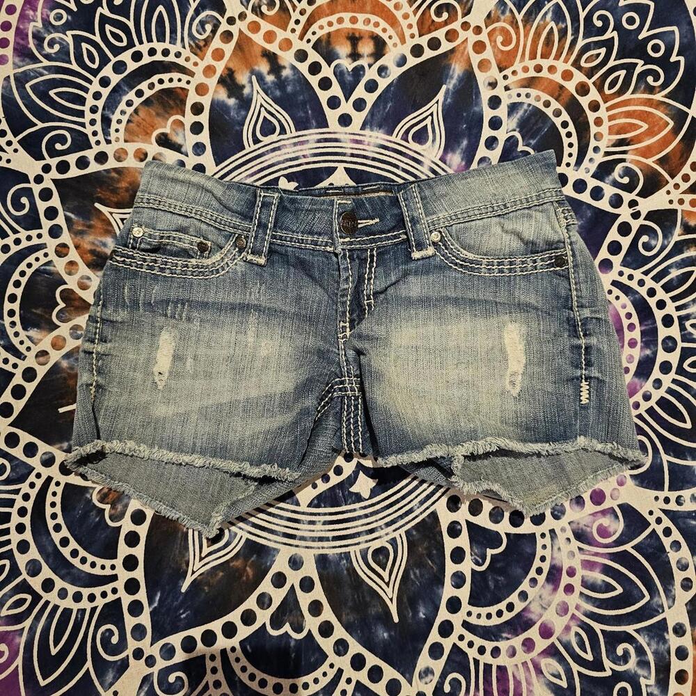 BKE Sabrina Women's Blue Jean Cutt-off Shorts